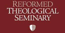 Logo of Reformed Theological Seminary which reads "Reformed Theological Seminary" in gold and white laid on a maroon background.